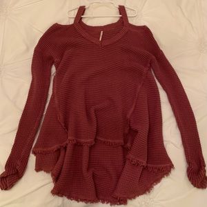 Free People Moonshine V Cold Shoulder Sweater